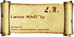 Lantos Mihály névjegykártya